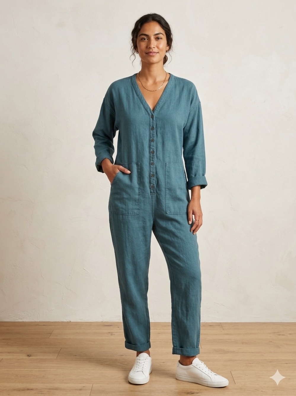Outerknown‎ Linen 100% Retrograde Jumpsuit, Size Small